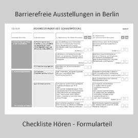 Auszug aus der Checkliste Barrierefreie Ausstellungen in Berlin Formularteil
